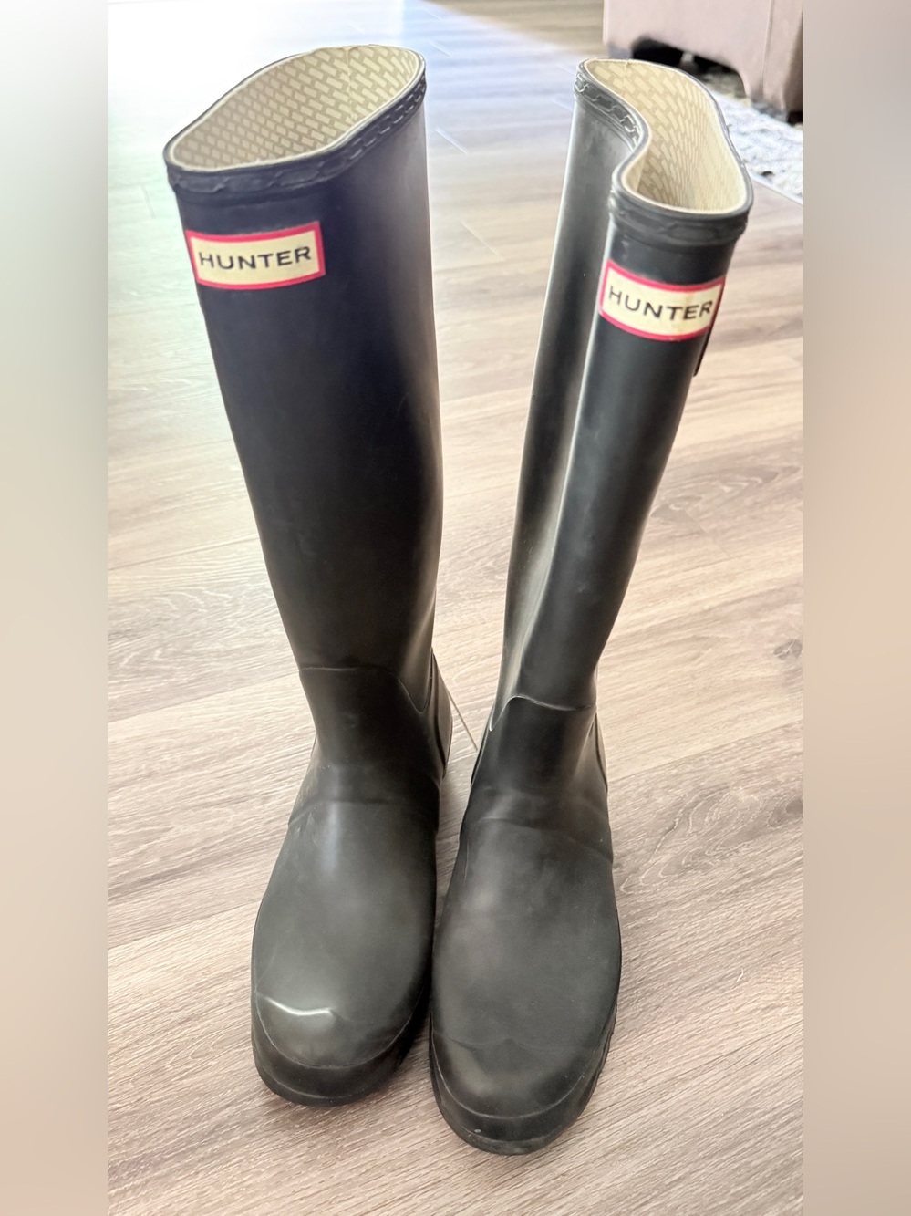 Hunter Original Tall Black Rain Boots Women’s Size 8 Rubber Wellies AS IS